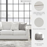Signature Design by Ashley Maitelynn Contemporary Sofa with Accent Pillows, Reversible Cushions and Sloped Arms, Light Gray Signature Design by Ashley