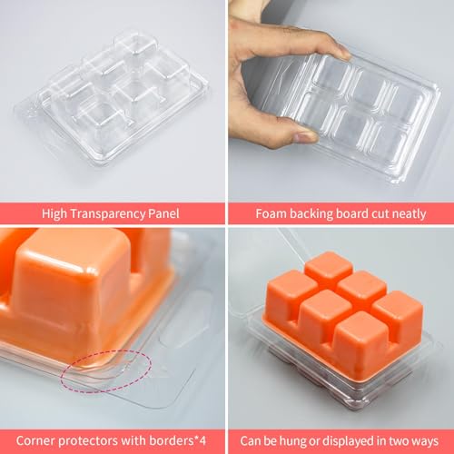 PCREGPAE Thickened Wax Melt Molds Containers Clamshells Packaging for Wax Melts,Wax Tart Packaging for Enterprises or Households,Wax Seal Mold,Scentsy Wax Melts,Soy Wax,Wax Melt Warmer (30pcs)