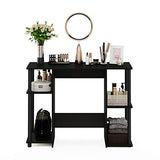 Furinno JAYA Desk, 38.4" Wide Gaming Desk, Computer Study Desk, Office Desk with Side Shelves, Open Storage, for Home Office, Bedroom, Dorm, Study Room, Espresso Furinno