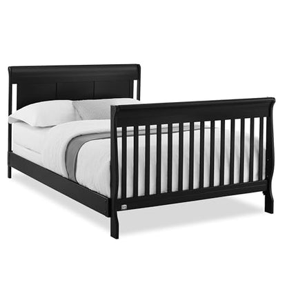 Delta Children Simmons Kids Carter 6-in-1 Convertible Crib - Greenguard Gold Certified, Black Ebony