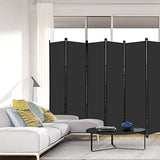 MAYOLIAH 6 Panel Folding Privacy Screen 9ft Wide, 6ft Tall Partition Room Divider Portable Office Walls Dividers, Black MAYOLIAH