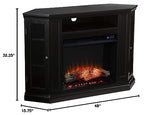 SEI Furniture Claremont Corner Convertible New Electric Fireplace with Storage, Black SEI Furniture