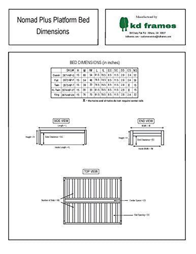 KD Frames Nomad Platform Bed - Twin Bed Frame - Unfinished Wood Bed Frame - Minimalist Swedish Design - Natural Wood Bed - Easy Assembly, No Box Spring Needed - Solid Wood Twin Platform Bed KD Frames