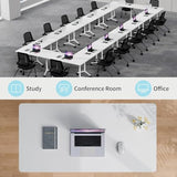 AKSOUDEW Folding Conference Table, Rectangular Conference Room Tables, Mobile Modular Training Table, Solid Steel Frame,Thickened Panel,for Schools,Meeting Room and Offices (4PCS, 71in) AKSOUDEW