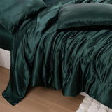 A Nice Night Satin Silky Soft Quilt Sexy Luxury Super Soft Microfiber Bedding Comforter Set Full/Queen, Light Weighted (Blackish Green, Queen) A Nice Night
