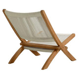 Modway Vienna Outdoor Patio Teak Wood Folding Lounge Chair in Natural Natural