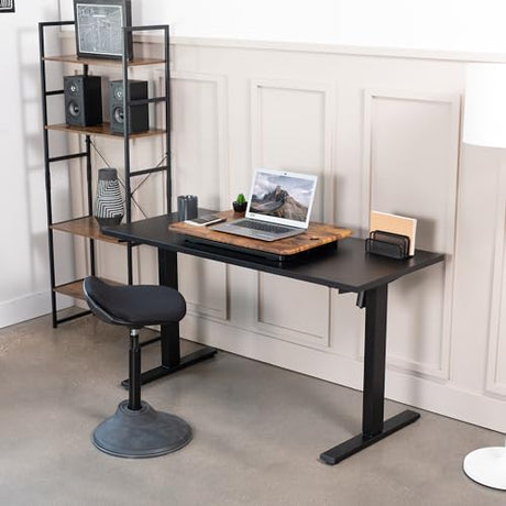 VIVO Ultra-Slim Single Top Height Adjustable Standing Desk Riser, Compact Sit Stand Desktop Converter for Monitor or Laptop, Rustic Vintage Brown, DESK-V001JN VIVO