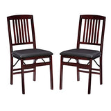 Linon Darwin Mission Back Folding Chair in a Set of Two, Espresso Linon