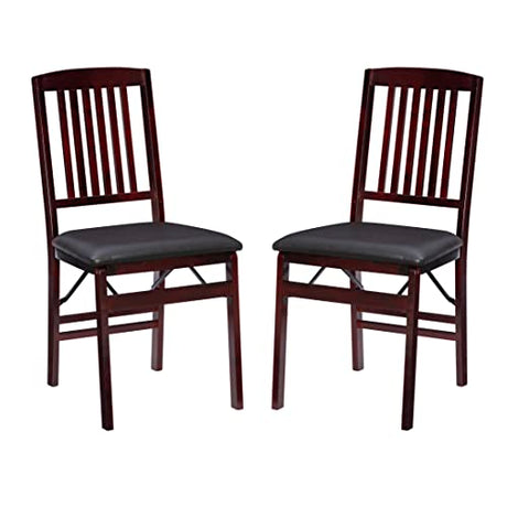Linon Darwin Mission Back Folding Chair in a Set of Two, Espresso Linon