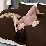 Utopia Bedding Duvet Cover Queen Size - 3 Piece with Zipper Closure - 1 Comforter Cover 90X90 Inches & 2 Pillow Shams 20X26 Inches (Brown) Comforter Not Included Utopia Bedding