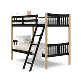Storkcraft Caribou Twin-Over-Twin Bunk Bed (Black with Natual) – GREENGUARD Gold Certified, Converts to 2 Individual Twin Beds Storkcraft
