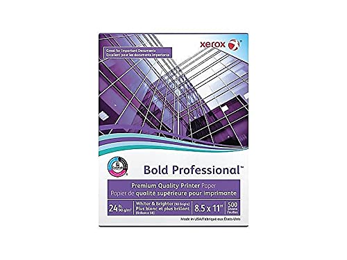 Premium Laser Paper, 98 Brightness, 24lb, 8-1/2 x 11, White, 500 Sheets/Ream Xerox