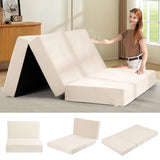 feliz home 6-Inch Tri-Fold Mattress Full Size - Foldable Futon Sofa Bed with Removable Washable Cover, Folding Memory Foam Futon Mattress | Non-Slip Bottom & Carry Handles for Guest, Camping, Dorm feliz home