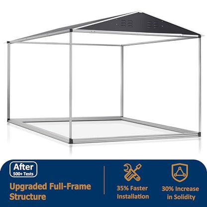 VIWAT 8' x 12' Outdoor Steel Storage Shed with Updated Frame Structure and Lockable Doors, Metal Shed Upgrade Height Ideal for Garden, Backyard, and Patio Utility and Tool Storage - WoodArtSupply