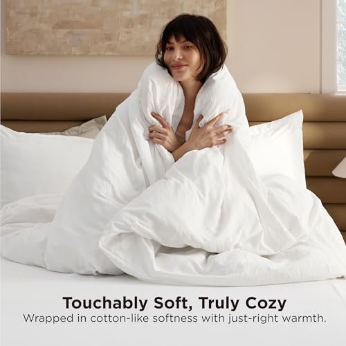 Bedsure Removable Cover with Comforter Duvet Insert Full - 5 Pieces White Prewashed Soft Bedding Set for All Seasons Use, Includes 1 Duvet Cover, 1 Comforter, 1 Fitted Sheet, 2 Pillow Shams Bedsure