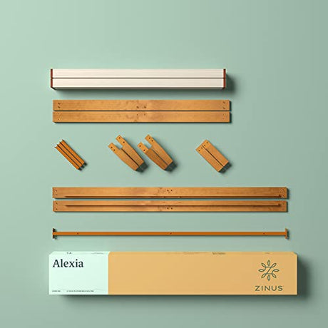 ZINUS Alexia Wood Platform Bed Frame, Solid Wood Foundation, No Box Spring Needed, Wood Slat Support, Easy Assembly, Rustic Pine, Full Zinus