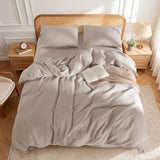 LBRO2M 100% France Linen Duvet Cover Set King Size 3 Pcs Natural Flax Comforter Cover with Zipper Closure 2 Pillowcase Breathable Duvet Cover (Linen King) LBRO2M