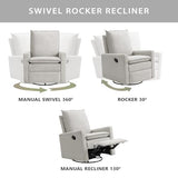 Oxford Baby Uptown Upholstered Swivel Glider & Recliner Nursery Chair, Sand Oxford Baby