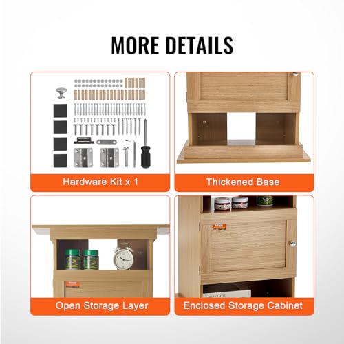 VEVOR Aquarium Stand, 20 Gallon Fish Tank Stand, 25.2 x 15.7 x 28.3 in MDF Turtle Tank Stand, 167.6 lbs Load Capacity, Reptile Tank Stand with Storage, Cabinet and Hardware Kit, Basswood Color VEVOR