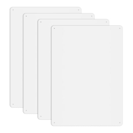 MUXYH 4 Pack White Sign Blanks, 14 x 10 Inches, Sturdy Rust Free Aluminum Metal Signs White Color Blank Sign, Waterproof, Easy Mounting, Indoor or Outdoor Use MUXYH