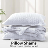 IR Imperial Rooms Twin Quilt Bedding Set Size (68” x 86”) + 1 Pillow Shams (20” x 26” + 2”) - 2 Pcs All Season Lightweight Reversible Microfiber Coverlet Embossed Quilt Bedspread (White) IR Imperial Rooms