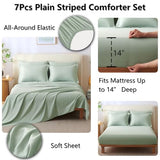 CozyLux King Size Comforter Sets - 7 Piece Bed in a Bag Sage Green Comforter Set with Sheets Luxury Bed Set All Seasons, Soft Bedding Set with Down Alternative Comforter, Sheets, Pillowcases & Shams CozyLux
