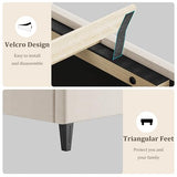 GAOMON Beige Twin Upholstered Bed Frame, Heavy-Duty Platform Bed Frame with Upholstered Headboard & Strong Wood Slats, No Box Spring Needed/Noise Free/Easy Assembly GAOMON
