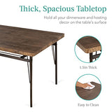 Best Choice Products 6-Piece 55in Modern Dining Set for Home, Kitchen, Dining Room w/Storage Racks, Rectangular Table, Bench, 4 Chairs, Steel Frame - Brown Best Choice Products