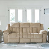 Signature Design by Ashley Tip-Off Classic Wall Hugger Power Reclining Sofa with Adjustable Headrest and USB Ports, Light Brown Signature Design by Ashley