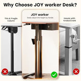 JOY worker Height Adjustable Rolling Laptop Desk with Shelf,Mobile Standing Desk,Pneumatic Mobile Laptop Table with Wheels for Couch Home Office School,Holds Up to 22lbs,Dark Walnut JOY worker