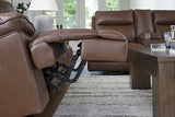 Signature Design by Ashley VonRyan Modern Zero Gravity Leather Match Power Recliner with Adjustable Headrest and USB Ports, Dark Brown Signature Design by Ashley