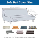 ele ELEOPTION White Armless Sofa Bed Cover Stretch Slipcover Folding Couch Cover Futon Covers Full Size Furniture Protector ele ELEOPTION