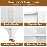 Polup Kitchen Pantry Cabinet, 90" Tall Metal Pantry Cabinet, Food Cupboards with Doors and Shelves, Freestanding Storage Cabinets for Dining, Living Room, 16"D x 32"W x 90"H, White, Assembly Required Polup