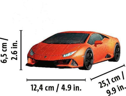 Ravensburger Lamborghini Huracan EVO 3D Jigsaw Puzzle - 108 Piece Model Kit | for Kids and Adults | Rotating Wheels | Sturdy & Durable, No Glue Required