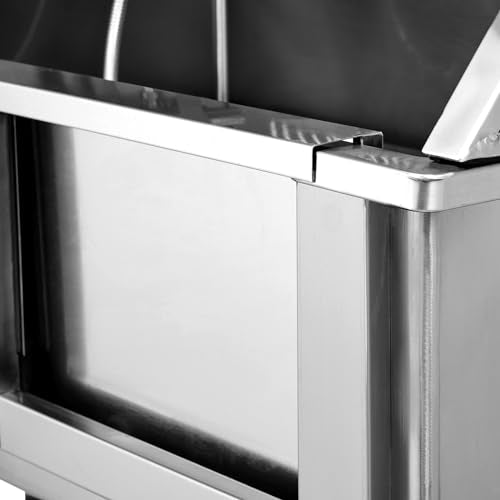 VEVOR 50" Pet Dog Bathing Station w/Stairs, Professional Stainless Steel Dog Grooming Tub w/Soap Box, Faucet,Rich Accessory, Dog Bathtub for Large,Medium,Small Pets, Washing Sink for Home Right VEVOR