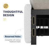 Allewie Full Size Bed Frame with 4 Oversized Storage Drawers, Soft Teddy Fabric, Boucle Upholstered Platform Bed, Wooden Slats Support, Noise-Free, No Box Spring Needed, Easy Assembly, White Allewie