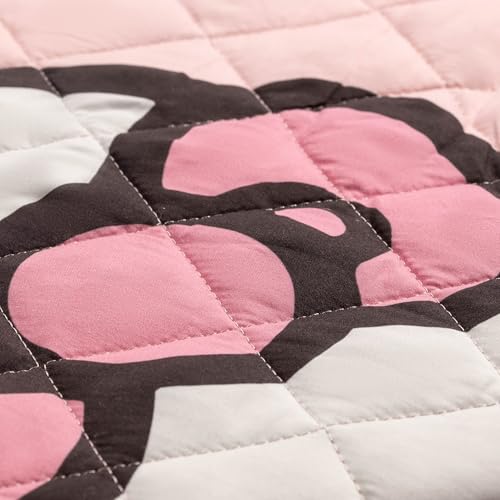 Jay Franco Hello Kitty Pink Stripes & Hearts Twin Size Quilt & Sham Set - Super Soft Lightweight Bedspread Set Jay Franco