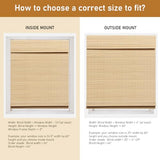 SEEYE Cordless Natural Bamboo Roman Shades - 95% Blackout Privacy Blinds for Home and Office, 30" W x 64" H SEEYE