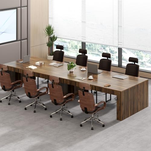 Gyfimoie 78.74" Executive Desk, Large Office Desk with 2 Drawer, Farmhouse Wooden Computer Desk Writing Table Conference Workstation Table for Office, Study, Dark Brown Gyfimoie