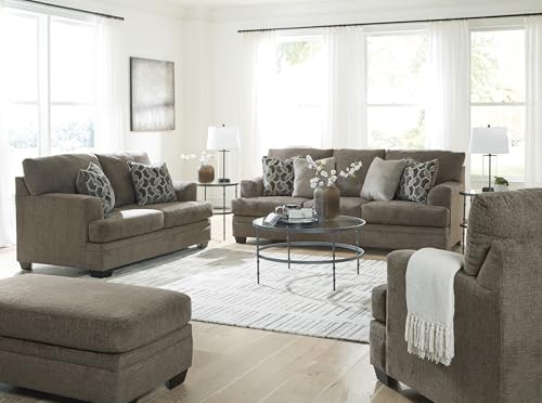 Signature Design by Ashley Stonemeade Casual Loveseat with 2 Toss Pillows, Dark Brown Signature Design by Ashley