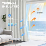 Joydeco Blackout Curtains for Bedroom - 84 Inch Long 100% Light Blocking 2 Panels Set White Drapes, Thermal Insulated Room Darkening Curtains, Linen Textured for Living Room, Rod Pocket & Back Tabs Joydeco