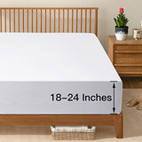 Manyshofu King Extra Deep Pocket Fitted Sheet Only - 1800 Thread Count Hotel Deep Fitted Sheet Up to 24 Inches Mattress, Pure White Bottom Sheet 18-24 Inch Microfiber Deep King Mattress Sheets Manyshofu