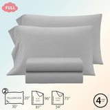 Heritage Kids 4-Piece Full Sheet Set,Grey,Includes Top Sheet, Fitted Sheet & 2 Pillowcases,Ultra-Soft Microfiber Kids Bed Sheet Set Heritage Kids