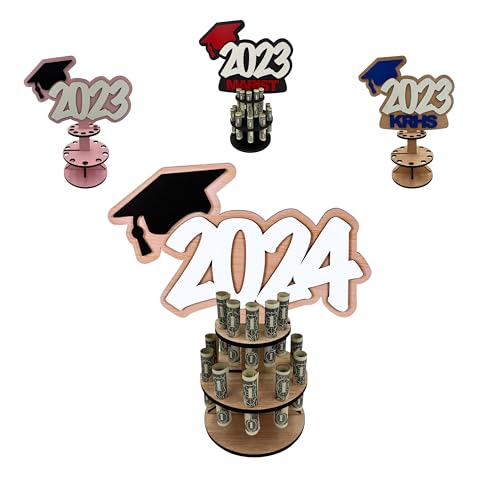 Lumber Reveal USA Personalized Money Holder for Cash Gift to Celebrate Graduation or Birthday | Customizable & Personalizable Wood Money Cake | 2024 Graduation Money Holder | Grad Personalized Lumber Reveal USA
