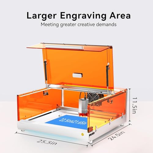 TOOCAA Enclosed Laser Engraver Machine,Professional Software, 22" x 22" Bed Size,20W (20000mW) Laser Cutter and Lazer Engraving Machines for Tumblers Wood Metal Acrylic TOOCAA