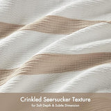 Madison Park Essentials Striped Comforter Set King/Cal King Size, Yarn-Dyed Reversible Comforter with Minimalist Stripes, Crinkled Texture Bedding Set for All-Season Lightweight Warmth, Merritt Taupe Madison Park