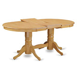 East West Furniture VANC7-OAK-W 7 Piece Kitchen Table & Chairs Set Consist of an Oval Dining Room Table with Butterfly Leaf and 6 Solid Wood Seat Chairs, 40x76 Inch, Oak East West Furniture