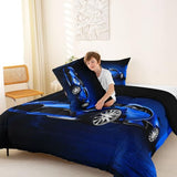 Feelyou Sports Car Comforter Blue Race Car Comforter Set for Kids Boys Girls Extreme Sports Theme Bedding Set Cool Speed Luxury Car Decor Quilt Set with 1 Pillowcase 2Pcs Bedding Twin Feelyou