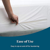 LUCID Zippered Mattress Encasement – Waterproof Twin Size Mattress Protector – Fits Mattresses 6 to 18 Inches with Secure Elastic – Shields All 6 Sides – Quiet cover – White LUCID