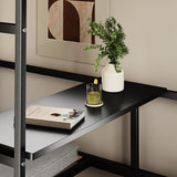 PVWIIK Full Size Loft Bed with Drawer and Desk for Dormitory,Living Room,Bedroom,Metal Bed Frame w/Wood Slats Support/Table Sets Transformable to Full Over Full Bunk Bed,No Box Spring Needed, Black PVWIIK